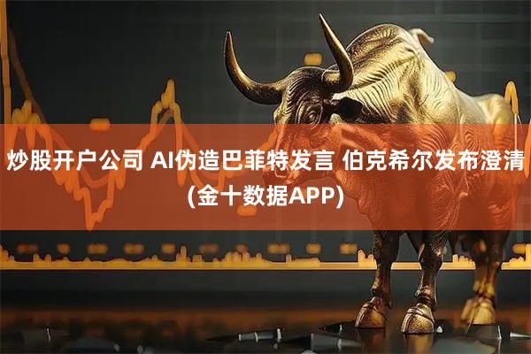 炒股开户公司 AI伪造巴菲特发言 伯克希尔发布澄清(金十数据APP)